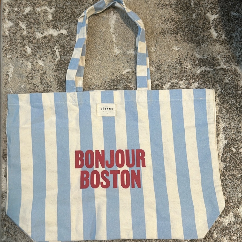 Sézane Bonjour Boston Tote Bag (barely used and has been washed)